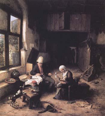 Ostade, Adriaen van Interior of a Peasant's Cottage (mk25 Norge oil painting art